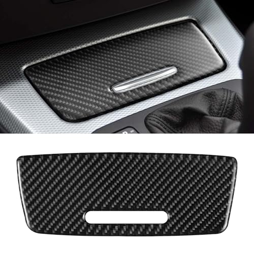 WINKA Carbon Fiber Interior Compatible with BMW 3 Series E90 328i 325i 330i Car Center Storage Box Panel Cover E92 E93 318i 320i 335i Cigarette Lighter Panel 2006-2012 Trim Central Console Accessories