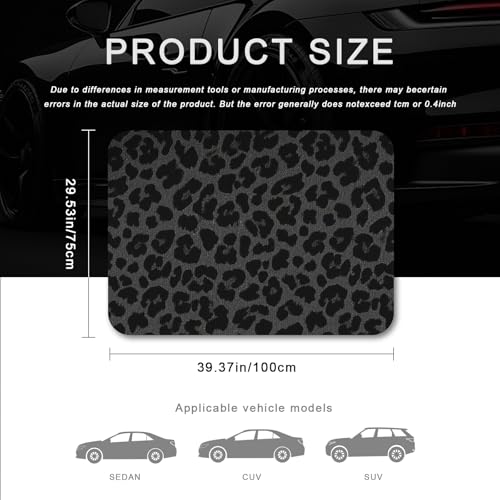 Universal Car Trunk Mat 29" x 39", Black Leopard Print All Weather Durable Cargo Mat Protector for SUV, Truck, Van | Stylish Cargo Liner Cover Leopard Print Car Accessories - color: Black Leopard Print