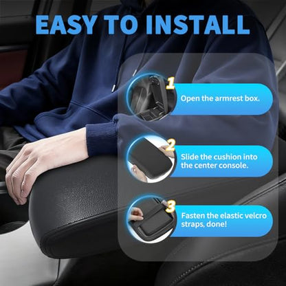 Center Console Armrest Cover Compatible with Kia Optima 2016-2020 Accessories, Premium Leather Arm Rest Cover Pad, Car Middle Console Cover (Black) - size: 2016-2020 Kia Optima