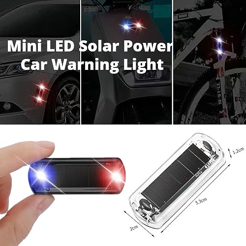 Emergency Strobe Light Strip, Ultra mini Solar Warning Flash, Emergency Safety Warning LED mini car Bicycle Motorcycle Strobe Light (Blue Light) - color: Blue light