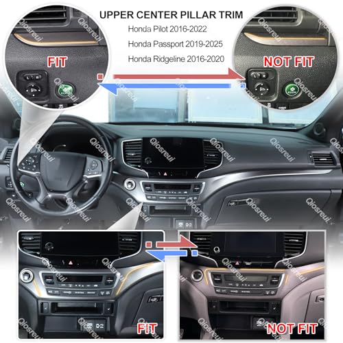 Dashboard Panel Cover for Honda Pilot 2016-2022/ Ridgeline 2016-2020/ Passport 2019-2025 Accessories, Center Console Instrument Panel Trim Strip, Dash Upper Center Panel Trim Bezel, ABS (Carbon Fiber) - color: Carbon Fiber
