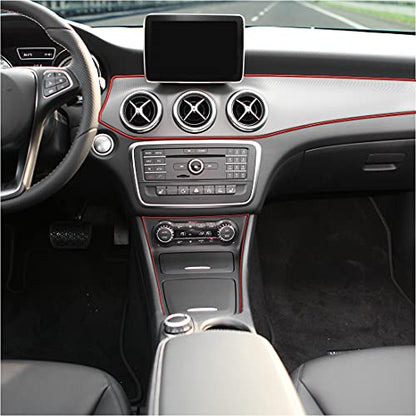 X AUTOHAUX Car Interior Gap Door Edge Trim Strip Line Chrome Red 8m 26.25ft - color: Chrome Red