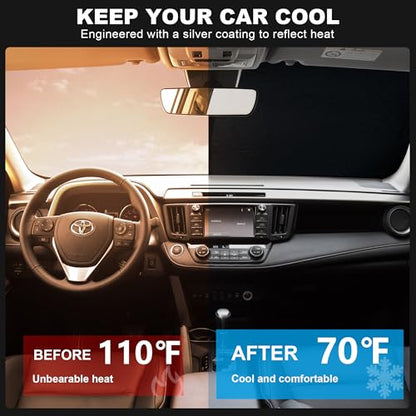 2026 Upgrade Front Windshield Sunshade fit for Toyota RAV4 2013-2018 Reflector Foldable Car Shade Automotive Windshield Sunshades for Toyota RAV4 Windshield Sun Shade |Keeps Your Vehicle Cool| - size: Fit for Toyota RAV4 2013-2018
