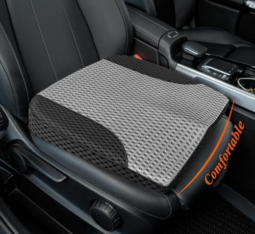 kingphenix Premium Car Seat Cushion, Memory Foam Driver Seat Cushion to Improve Driving View- Coccyx & Lower Back Pain Relief - Seat Cushion for Car, Truck, Office Chair (4D Mesh Gray & Black) - color: 4d Mesh Gray & Black