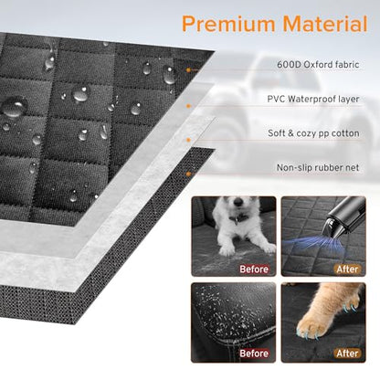 Dog Car Seat Cover for Back Seat Compatible with Dodge RAM 1500 2500 4 Door Quad Cab Crew Cab Mega Cab 2000-2025 2026 Accessories, Non-Slip Pet Bench Backseat Covers for Large Pickup Trucks