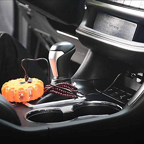 Ecoangel USB Rechargeable LED Road Flares Emergency Lights-Roadside Warning Car Safety Beacon Flashing Disc Flare Kit with Magnetic Base for Vehicles & Boat | 12 Beacon Disc Pack - color: 12