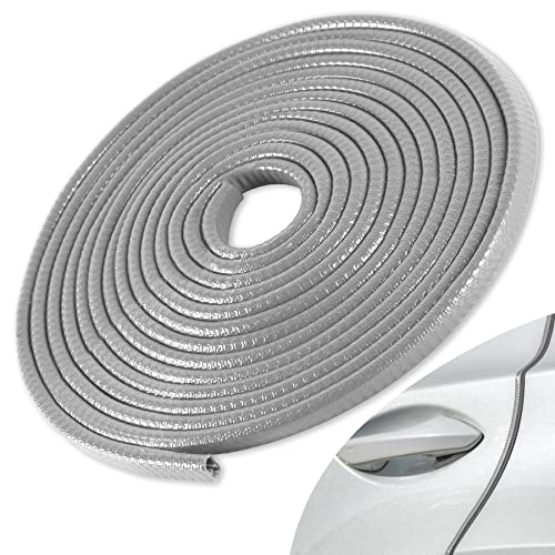 SINGARO 16.4Ft (5M) Car Door Edge Guard, No Glue Car Door Entry Guard Protective Strip, Rubber Edge Trim Car Door Protector, Applicable to Car, Truck, SUV and ATV, Car Exterior Accessories（Gray） - color: Gray, size: 16.4Ft/5M