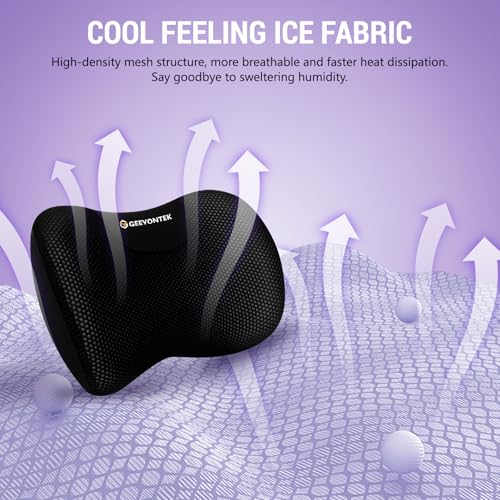 Car Seat Cushion and Lumbar Support Headrest Pillow Mesh Cover Memory Foam Ergonomic Car Cushion Back Neck Support Pillow Sciatica & Back & Tailbone Pain Relief Pillow Black - color: Mesh Cover Seat Cushion ＆ Lumbar Pillow ＆neck Pillow-black