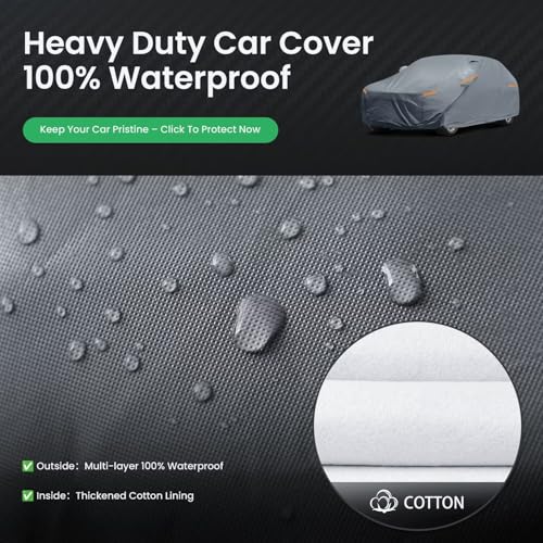 Waterproof Hyundai Tucson(ix35)(2004-2026) Car Cover with Breathable Vents, [2026 Upgrade] Premium Covers with Cotton Liner and Zipper Door, Sun Rain Snow Dust Uv Protection.(Gift with Towel) - color: SUV Car Cover, size: Custom Fit Tucson(ix35)+Towel+Bag