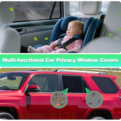 Car Window Shades for 2011-2023 4Runner - Rear Side Window Sun Shade for Baby, Breathable Mesh Car Privacy Window Covers, UV Protection & Heat Insulation for Road Trips Napping Camping (2 PCS) - size: 4Runner(2011-2023)R-2PCS