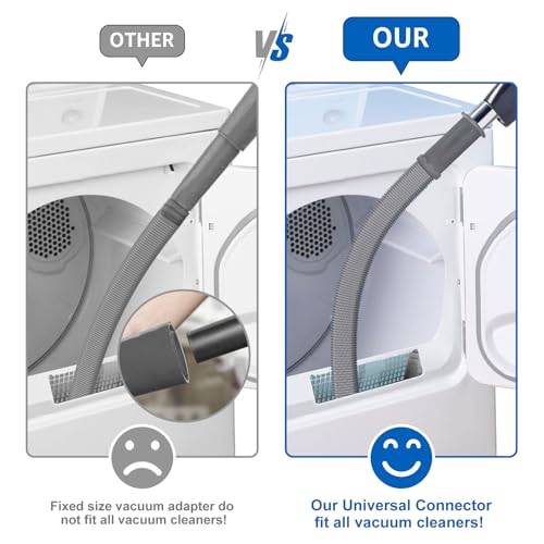 Sealegend Upgrade Dryer Vent Cleaner Kit Vacuum Hose Attachment Compatible with Most Vacuum Cleaner, Quickly Lint Remover Cleaning Supplies, Deep Gray - color: Deep Gray