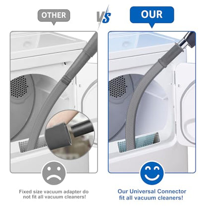 Sealegend Upgrade Dryer Vent Cleaner Kit Vacuum Hose Attachment Compatible with Most Vacuum Cleaner, Quickly Lint Remover Cleaning Supplies, Deep Gray - color: Deep Gray