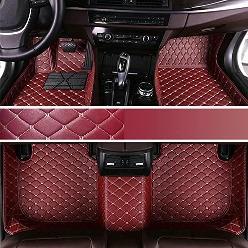 Custom Personalized Floor Mats for Cars - Luxury Full Coverage All Weather Mats, Anti-Slip Leather Mat Set, Fit for 99% of Cars, SUVs & Trucks (Wine Red, A-Diamond) - color: Wine Red, size: A-Diamond