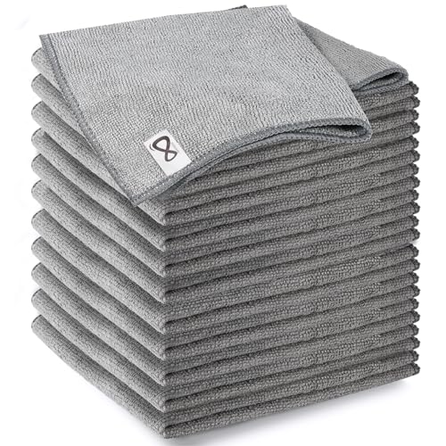 Microfiber Cleaning Cloth 12 Pack, 13 x 13 inch Microfiber Towels for Cars, High Performance Ultra Absorbent Car Washing Cloth, Lint Free Streak Free Cleaning Rags, 1200 Washes