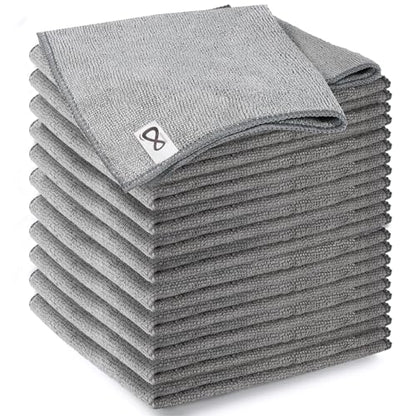 Microfiber Cleaning Cloth 12 Pack, 13 x 13 inch Microfiber Towels for Cars, High Performance Ultra Absorbent Car Washing Cloth, Lint Free Streak Free Cleaning Rags, 1200 Washes