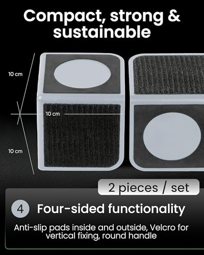 rati Nook Trunk Organizer Blocks for Cars and SUVs, Adjustable Cargo Dividers with Dual Grip Pads, Works on Carpeted and Plastic Trunks, Set of 2 Modular Stabilizers (Grey) - color: Grey