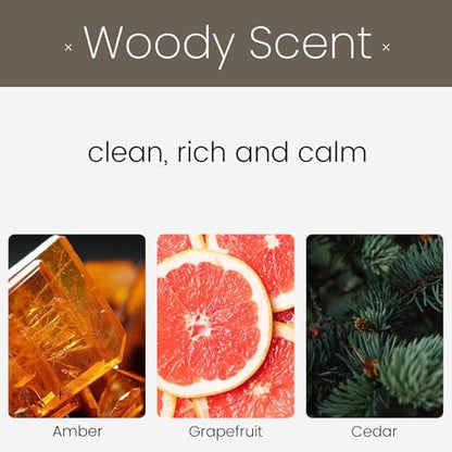 Car Air Freshener - 90 Days Long Lasting with 2Pcs Refills - Amber Scent Wood Car Air Diffuser Kit Automotive Visor Interior Accessories Decor