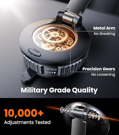 VICSEED Ultimate for Magsafe Car Mount [98+LBS Strongest Suction] 360° Vacuum Magnetic Phone Holders for Your Car Metal Arm Foldable Cellphone Mount for iPhone 17 16 15 14 13 12 Pro Max Air Android