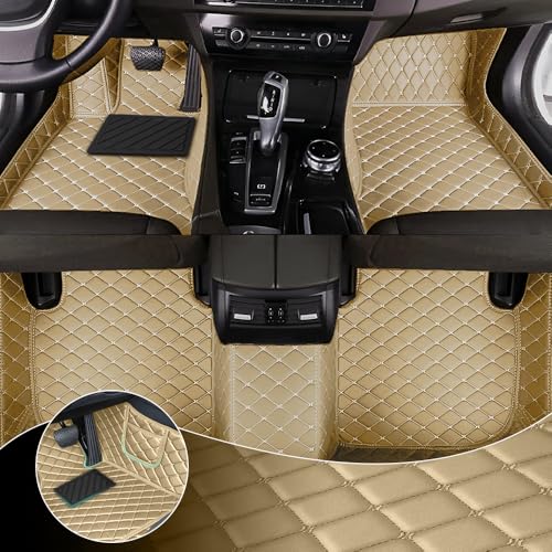 Car Floor Mats Fit for Nissan Kicks 2022-2025 All Weather Durability Leather Car Floor Mats, Skidproof Pedal, Waterproof, Wear-reistant(Beige) - color: Beige