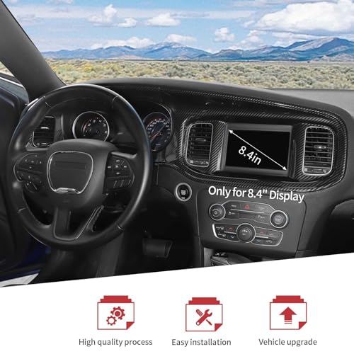 JeCar 6pcs Carbon Fiber Interior Trim Kit for 2015-2024 Dodge Charger Interior Accessories