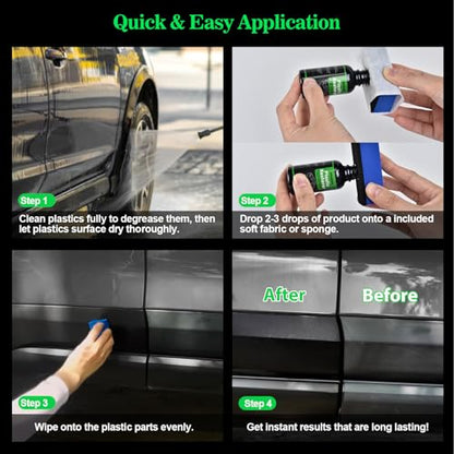 NADAMOO Plastic Restorer 50ml, Highly Concentrated Ceramic Coating for Cars, Back to Black Automotive Exterior and Interior Trim Scratch Remover Kit, Restore Faded Plastic, Vinyl & Rubber - size: 50ml
