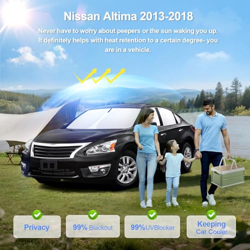 8pcs Car Window Shades for Nissan Altima 2013-2018 Accessories,Windshield Side Rear Full Sunshade,Sun Visor UV Blocking, Privacy Protection and Blackout for Camping Outdoor - size: for Altima 2013-2018