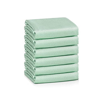 Nanoscale Cleaning Cloth,Easy Clean Fish Scale Microfiber Glass Cleaning Cloths Streak Free for Window Car Mirrors Windshield Lint Free Microfiber Polishing Cleaning All-Purpose Towel Pack of 6(Green) - color: Green