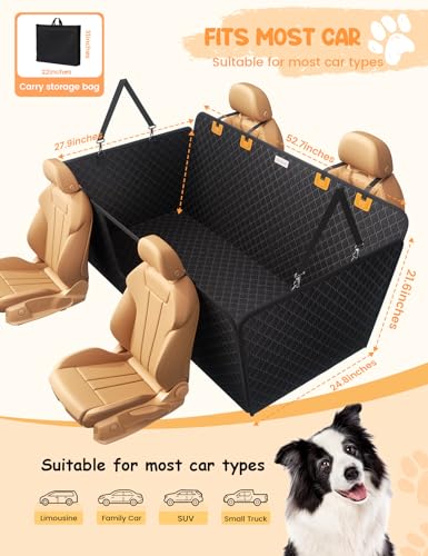 Lamicall Dog Car Seat Cover for Back Seat - [Upgraded Anti-Ripped] Back Seat Extender for Dogs Hard Bottom, Waterproof Dog Hammock for Car with Mesh Window, Pet Backseat Protector SUV & Small Truck L - size: For Cars/ SUV/ Small Truck