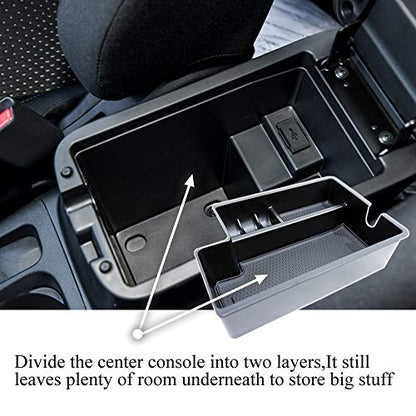 Center Console Armrest Storage Box Compatible with Mitsubishi Outlander Sport 2012 2013 2014 2015 2016 2017 2018 2019 2020 2021 ABS Tray Insert Organizer Glove Pallet - size: 2012-2020 Mitsubishi Outlander Sport