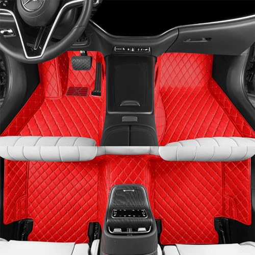Luxury car Floor mats are for 99% of Vehicle Models,All Weather car Floor mats Provide Comprehensive Protection for Vehicles,Floor mats for car Personalized Customization! (red) - color: red