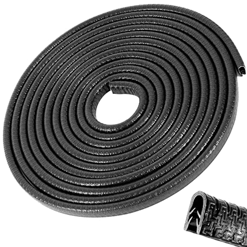 Car Door Edge Guards 32Ft(10M) Universal Rubber U Shape Edge Trim Car Door Protector Edge Guards Rubber Seal Protector for Most Car Rucks SUV Installation, No Glue Required, Black - color: Black, size: 32 ft