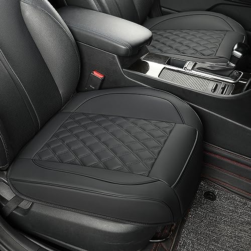 2 Pack Leather Front Car Seat Covers,Bottom Seat Covers for Cars,Driver Car Seat Cushion Cover,Luxury Seat Protectors,Waterproof,Full Wrap,for Most Vehicles,Sedan,Truck,SUV(Black) - color: Diamond Black, size: 2 PCS