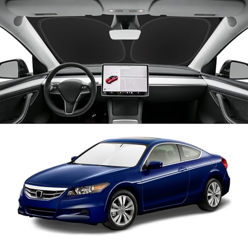 Custom Fit Windshield Sun Shade for Honda Accord 2008-2012, Blocks UV & Heat, Front Window Sunshade Accessories, Easy Fold & Store Keep Your Car Cooler - size: for 2008-2012 Honda Accord