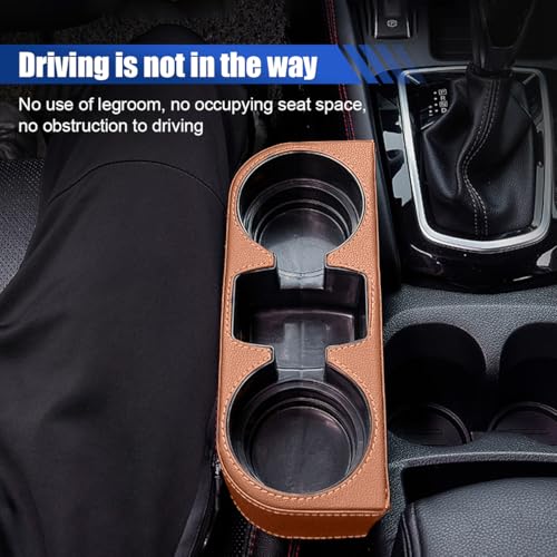 Car Cup Holder, Auto Front Seat Organizer, Multifunctional Cup Drink Holders with PU Leather Cover, Gap Filler Storage Box Coin Bucket Console Side Pocket Cell Mobile Phone Holder (Brown) - color: Brown