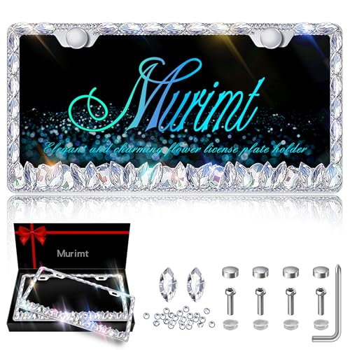 Bling License Plate Frame for Women,2 Pack Stainless Steel Rhinestone License Plate Frames | Holder Handmade Glitter Crystal Diamond Lincense Plate Cover for Girl Bedazzled Sparkly (White)… - color: CPJ-03-white-2