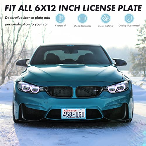 SHARE&CARE Bling License Plate Frame, Crystal License Plate Cover, Car License Plate Holder with Rhinestone Screw Set, Women Gift for Mom, Wife, Her - 2 Pack (AB-gi) - color: AB-gi