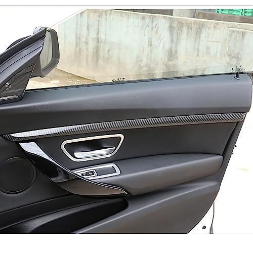 x xotic tech 4pcs Car Interior Door Molding Strip Trim Cover Compatible with BMW 3 Series F30 F31 2012 2013 2014 2015 2016 2017 2018 (Carbon Fiber Pattern) - color: Carbon Fiber Black