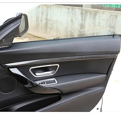x xotic tech 4pcs Car Interior Door Molding Strip Trim Cover Compatible with BMW 3 Series F30 F31 2012 2013 2014 2015 2016 2017 2018 (Carbon Fiber Pattern) - color: Carbon Fiber Black