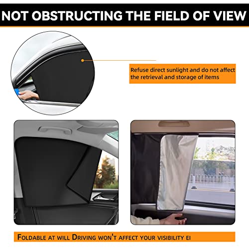 QUICTO Car Window Sun Shades, Universal Interior Accessories - Double-Sided Black (4pcs)