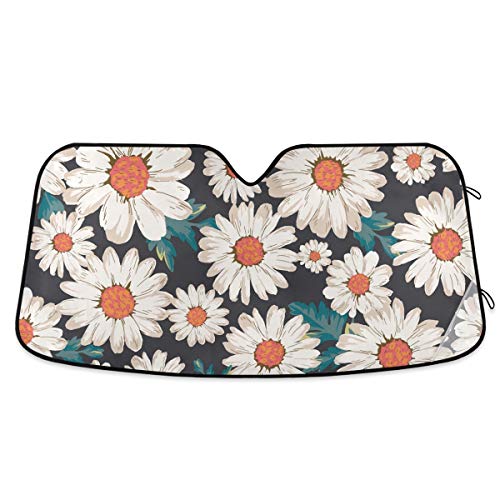 Daisy Flower Car Windshield Sunshade Foldable Reflective Sun Shade Blocks UV Rays - color: Flower 2
