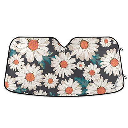 Daisy Flower Car Windshield Sunshade Foldable Reflective Sun Shade Blocks UV Rays - color: Flower 2