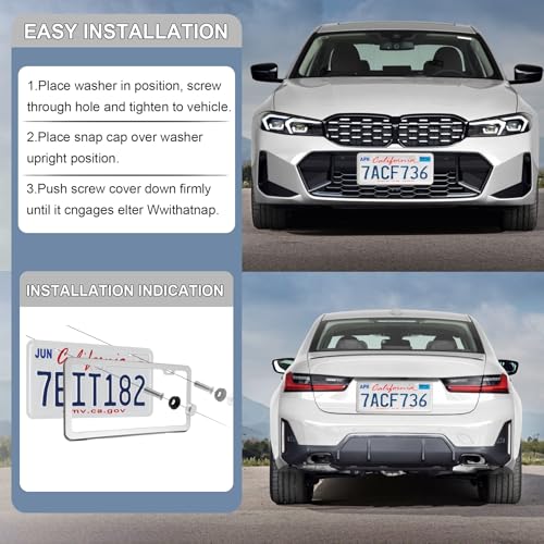 LivTee Chrome License Plate Frames, 2 Holes Stainless Steel License Plate Covers, 2PCS Car License Plate Holder, Automotive Accessories, Slim Design with Bolt and Gasket Cover for US Cars(Silver) - color: Mirror Silver