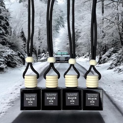 4 Pack Air fresheners | Premium Car Diffuser – Handmade in USA | Phthalate-Free, Non-Toxic Fragrance | Stylish Air Freshener for Car & Small Spaces. (10 ml All Black - Black Ice (Type) set of 4) - style: 10 ml All Black - Black Ice (Type) set of 4