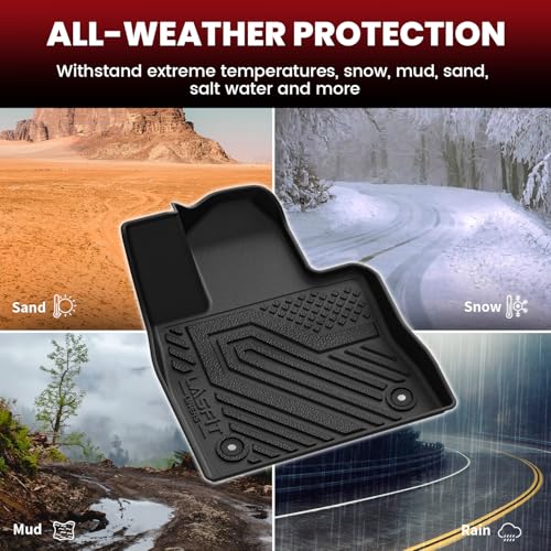 LASFIT Floor Mats & Cargo with Backrest Mat for Ford Explorer 7 Seats 2020-2025 2026 7 Passenger(Not Fit 6 Seats), Custom Fit All Weather Protector TPE Easy Clean Floor Liners, 5pcs Full Set Black - style: 3) Explorer 7-Seat| 20-26 | Combo Set