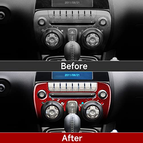 Carbon Fiber Decal Car Central Console CD Panel Sticker Interior Trim for Chevrolet Camaro 2010 2011 2012 2013 2014 2015 Accessories - color: CD Panel