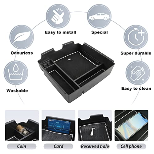 SKTU Compatible with 2022-2025 2026 Kia Carnival Center Console Organizer 2024 2025 2026 Carnival Accessories Console Tray 2024 2025 2026 Carnival Console Organizer with Coin and USB Hole (White) - color: White