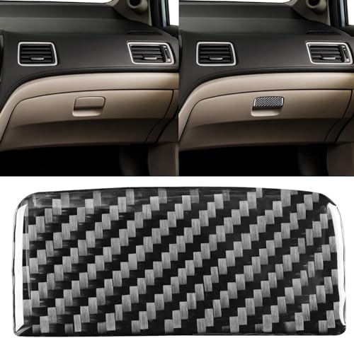 Car Co-Pilot Storage Glove Box Handle Trim Panel Sticker Interior Trim Accessories Real Carbon Fiber Compatible with Honda Civic 9 Coupe/Sedan 2013 2014 2015 Black - color: Co-pilot Storage Glove Box Handle Trim Panel