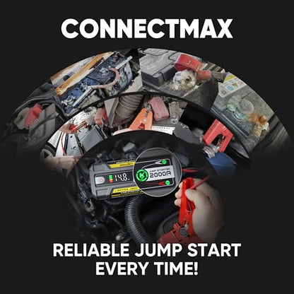 LOKITHOR J400 2000A Jump Starter with ConnectMax Tech,12V Battery Portable Jumper Cable, Lithium Jump Box and Jump Pack for Up to 8.0L Gas and 6.0L Diesel Engines, Power Bank & Smart Digital Screen - color: Yellow