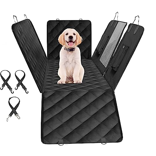 YSSOA Dog Car Seat Cover for Back Seat, Durable Waterproof Nonslip Pets Hammock with Mesh Window and Storage Pocket, Suitable for Cars, Trucks, SUVs, Standard - size: Standard(54" W x 58" L)