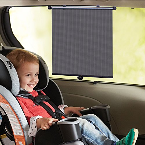 Car Sun Shade for Baby, Car Window Shade Automatic Roller Retractable Sunshades for Side Windows, Blocks 98% of Harmful UV Rays with Suction Cups, UV Protection for Baby & Pets Windshield Sun Shade